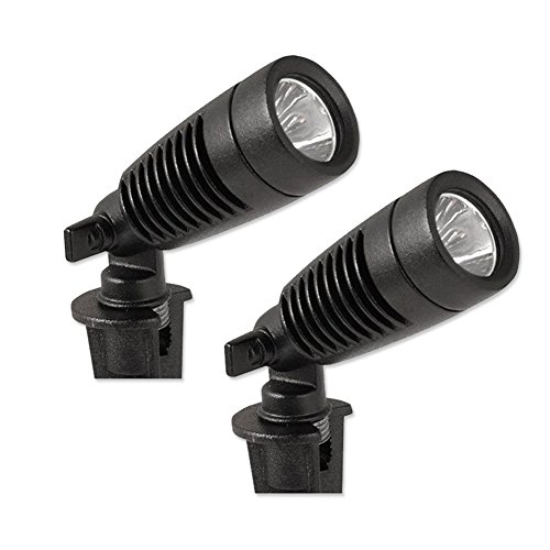 Book Cover Moonrays 95536 1W Low Voltage LED Metal Spot Light Kit (6 Pack), Black, 6 Count