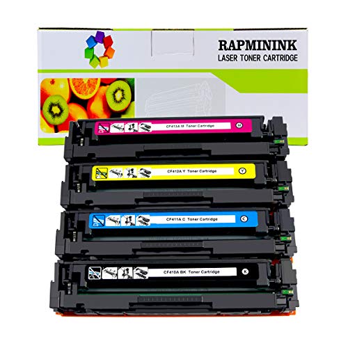 Book Cover RapmininK Compatible Replacement for 410A CF410A CF411A CF412A CF413A Toner Cartridge for use with Color LaserJet Pro MFP M477fdw M477fdn M477fnw, Pro M452dn M452nw M452dw Series Printers - 4 Pack