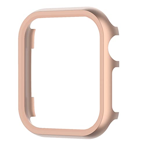 Book Cover Metal Bumper Case Protective Cover Aluminum Alloy Edge Frame Guard (NOT Screen Protector) Compatible with Apple Watch 38mm Series 3 2 1, Rose Gold