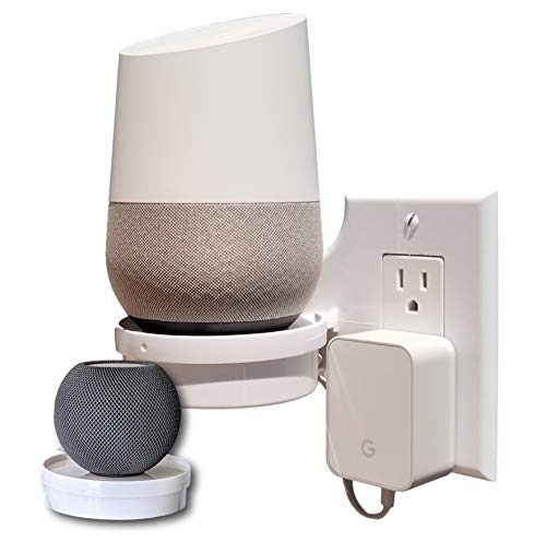 Book Cover Mount Genie Smart Home Outlet Shelf: Hidden Cord Storage and Extra Custom Short Cords Great for Google Home, Nest, Security Cameras, Smart Speakers, and More
