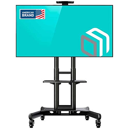 Book Cover ONKRON Mobile TV Stand with Mount Rolling TV Cart for 40â€ â€“ 70â€ LCD LED Flat Screen TV with Wheels Shelves Height Adjustable TV Trolley (TS15-51)