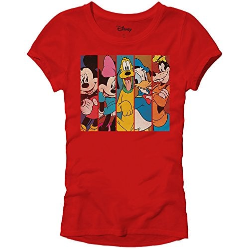 Book Cover Disney Mickey Minnie Mouse Pluto Donald Duck Goofy World Disneyland Funny Women's Juniors Slim Fit Adult Graphic Tee T-Shirt