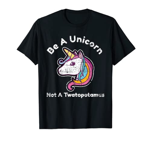 Book Cover Funny Meme Be A Unicorn Not A Twatopotamus T-Shirt