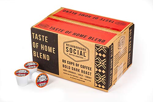 Book Cover Neighborhood Social, Taste of Home Bold Dark Roast Gourmet Coffee, 80 count Single Serve Cups