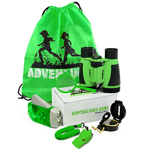 Book Cover Adventure Kidz Outdoor Exploration Kit, Childrenâ€™s Binoculars, Flashlight, Compass, Whistle, Magnifying Glass, Backpack. Great Kids Gift Set for Camping, Hiking, Educational and Pretend Play