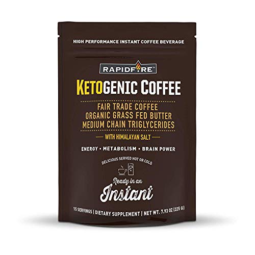 Book Cover Rapid Fire Ketogenic High Performance Instant Coffee Mix, Supports Energy and Metabolism, 15 Servings