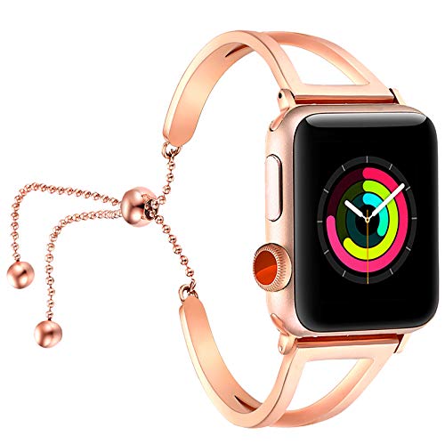 Book Cover fastgo Bracelet Compatible for Apple Watch Band 38mm 40mm 41mm Women, Jewelry Bling Bands Cuff Stainless Steel Womens for Iwatch SE&Series 7 6 5 4 3 2 1 