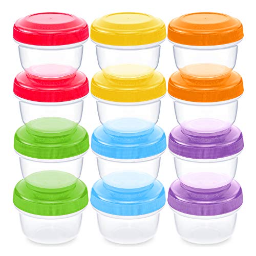 Book Cover WeeSprout Leakproof Baby Food Storage - 12 Container Set, Small Plastic Containers with Lids, Lock in Freshness, Nutrients, & Flavor, Freezer & Dishwasher Friendly, 4oz Snack Container