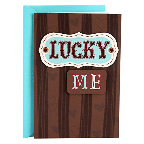 Book Cover Hallmark Love Card for Him, Lucky Me to Have You (Anniversary Card, Sweetest Day Card)