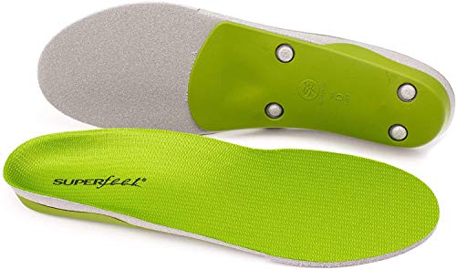 Book Cover Superfeet GREEN Insoles, Professional-Grade High Arch Support, Orthotic Shoe Inserts for Maximum Support, Unisex, Green