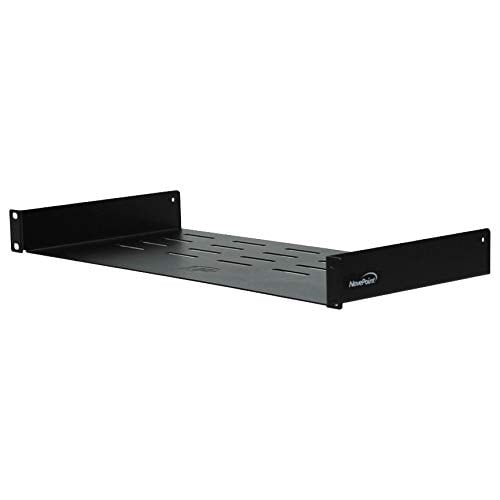 Book Cover NavePoint Universal Rack Tray Vented Shelves 1U Black 8 Inches (210mm deep) No Lip