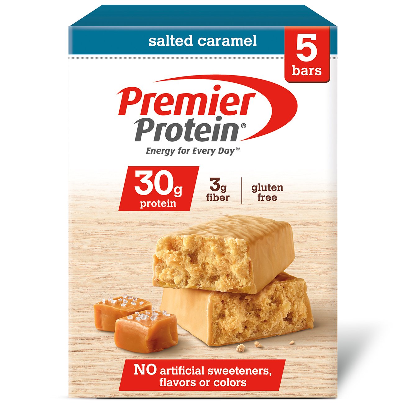 Book Cover Premier Protein 30g Protein Bar, Salted Caramel, 2.53 oz Bar, (5 Count)