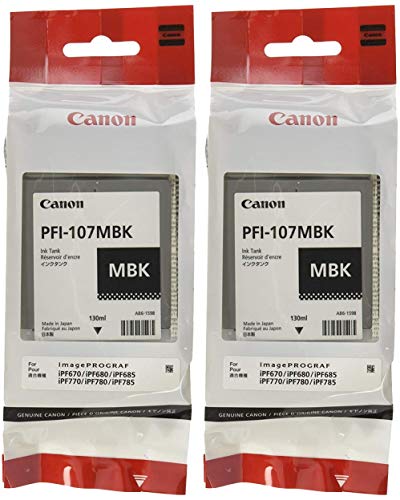 Book Cover Canon PFI-107MBK Ink Cartridge Matte Black - 2 Packs in Retail Packing
