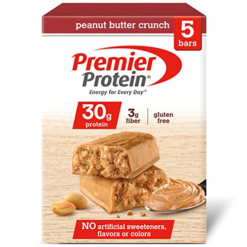 Book Cover Premier Protein 30g Protein Bar, Peanut Butter Crunch, 2.53 oz Bar, (5 Count)