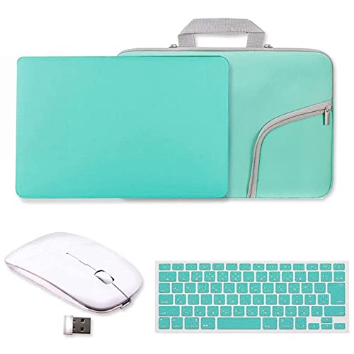 Book Cover Turquoise Matte Hard Case for MacBook Pro 13.3,IC ICLOVER Rubberized (Rubber Coated) Shell Case Cover +Silicone Keyboard Cover +Soft Sleeve Bag+Wireless Mouse for MacBook Pro 13 inch A1278