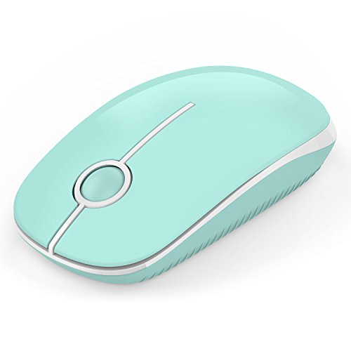 Book Cover Jelly Comb 2.4G Slim Wireless Mouse with Nano Receiver, Less Noise, Portable Mobile Optical Mice for Notebook, PC, Laptop, Computer, MacBook MS001 (Powder Blue and White)