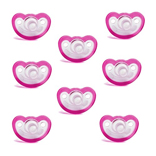 Book Cover Razbaby JollyPop Baby Pacifier 3+ Months 8 Pack - Pink