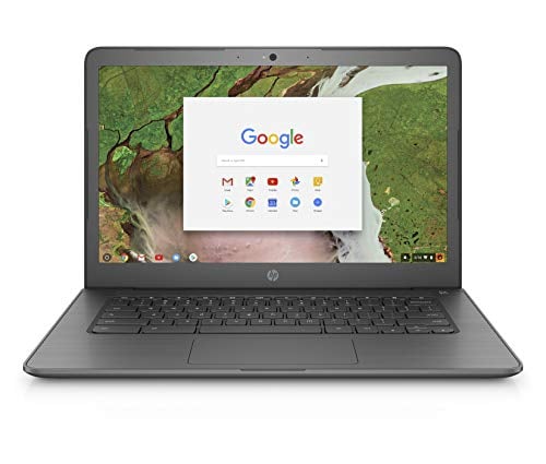 Book Cover HP Chromebook 14-inch Laptop with 180-Degree Hinge, Intel Celeron N3350 Processor, 4 GB RAM, 16 GB eMMC Storage, Chrome OS (14-ca020nr, Gray)