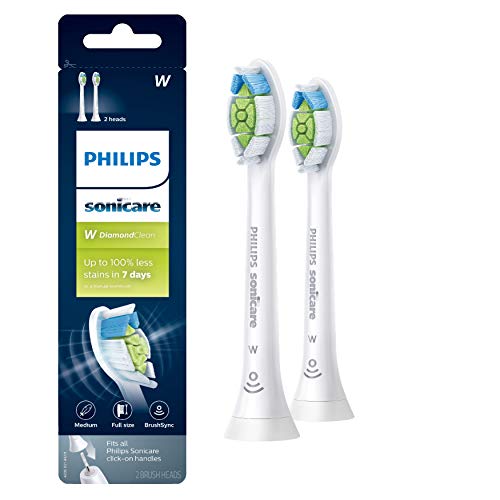 Book Cover Genuine Philips Sonicare DiamondClean replacement toothbrush heads, HX6062/65, BrushSync technology, White 2-pk
