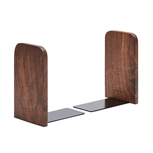 Book Cover Pandapark Wood,Non-Skid Bookend for Shelves,Heavy Duty,Book Stand for CDs,1 Pair