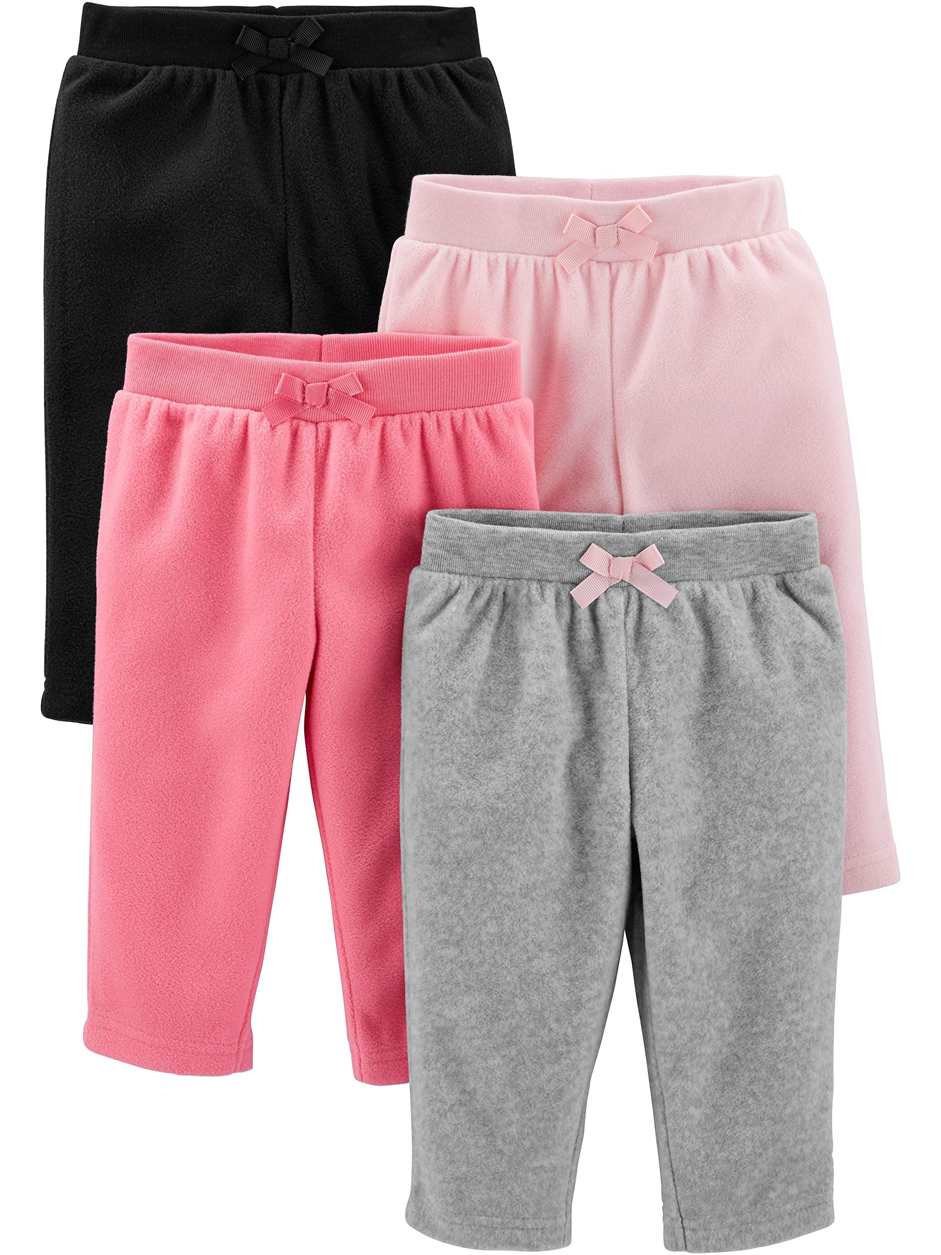 Book Cover Simple Joys by Carter's Baby Girls' 4-Pack Fleece Pants