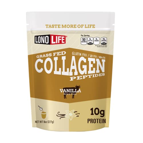Book Cover LonoLife - Vanilla Flavored Collagen Peptides with 10g Protein, Paleo and Keto Friendly, 8-Ounce Container - Packaging May Vary