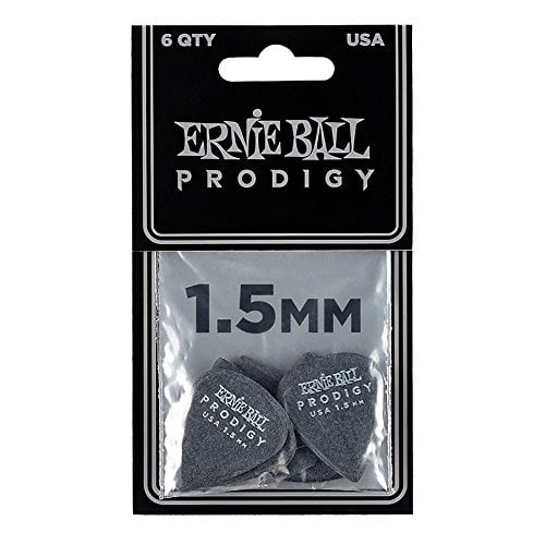 Book Cover Ernie Ball Prodigy Guitar Picks, Black, 1.5 mm