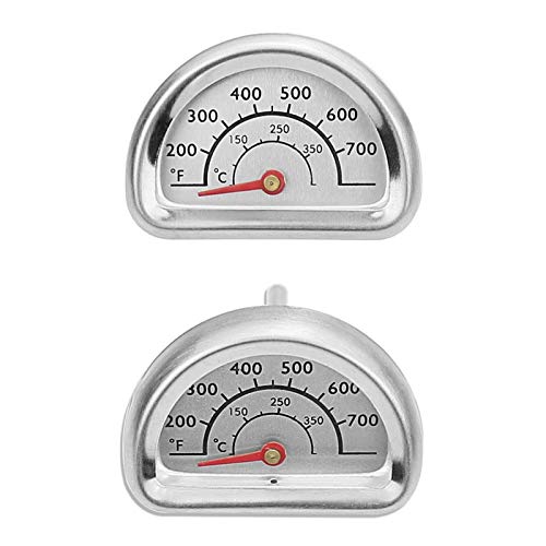 Book Cover Uniflasy Stainless Steel Repair Replacement Part Temperature Gauge Heat Indicator for Select Charbroil and Kenmore Gas Grill Models, 2 Pack