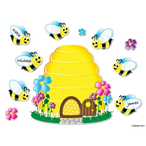 Book Cover Ashley Productions ASH77024 Magnetic Bee Hive & Bees Mini Bulletin Board Set, 25 Pieces