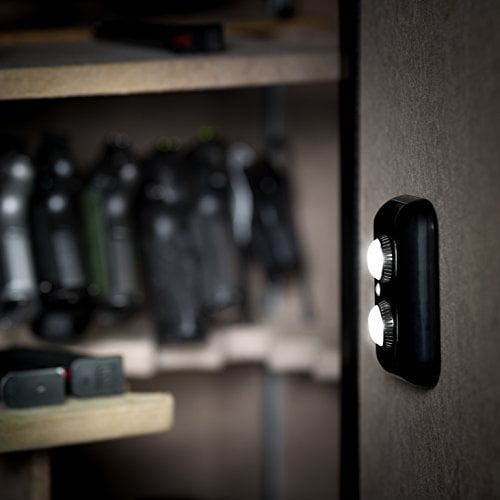 Book Cover Gun Safe Light with PIR Motion Sensor Light Activation - Two Adjustable and Rotatable LED Lens for Directional Lighting Inside Your Safe