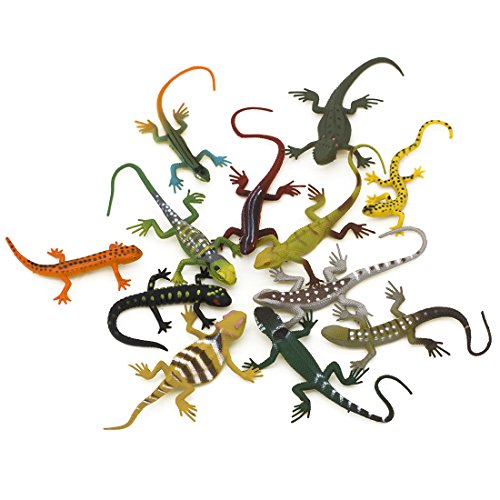 Book Cover Kvvdi 12pcs 5 Inch Colorful Fake Plastic Lizard Toys Action Figure Reptile Toy Lizards Realistic Favors