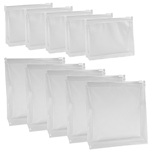 Book Cover BCP 10 PCS Small Large PVC Transparent Plastic Cosmetic Organizer Bag Pouch With Zipper Closure,Travel Toiletry Makeup Bag 6 x 4.5 Inch,7 x 7.5 Inch