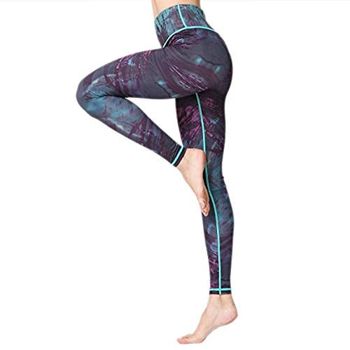 Book Cover MTSCE Yoga Pants Yoga Capris Printed Workout Leggings for Fitness Riding Running(XS-XXXL)