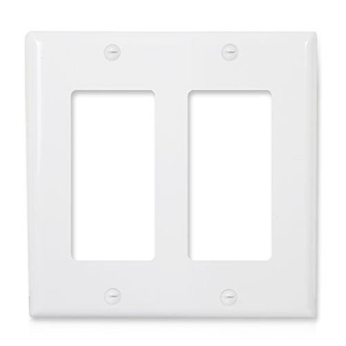 Book Cover Maxxima 2 Gang Decorative Outlet Wall Plate, White, Standard Size (Pack of 10)