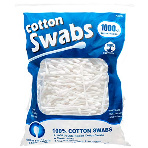 Book Cover 1000 Count Double Tipped Cotton Swab 100% Pure Cotton - Many Uses (1000 Count)