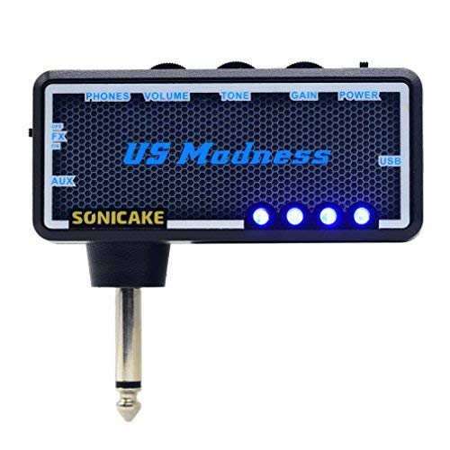 Book Cover SONICAKE Guitar Bass Headphone Amp Plug-In US Madness w/h Chorus & Reverb Effects & Vintage Clean Tone (USB Chargable, Fit on Strat)