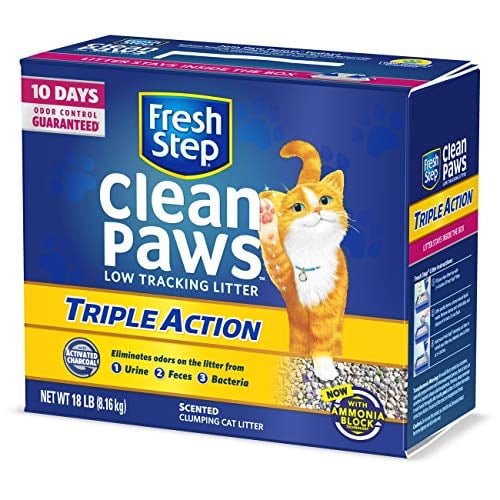 Book Cover Fresh Step Clean Paws Triple Action Scented Litter, Clumping Cat Litter, 18 Pounds