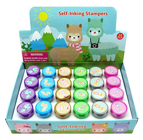 Book Cover TINYMILLS 24 Pcs Llamas Stampers for Kids