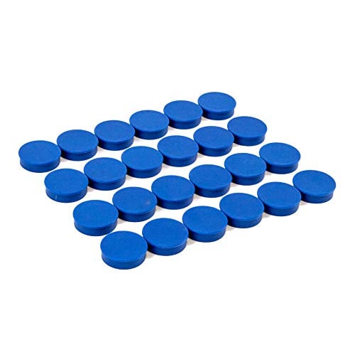 Book Cover Bullseye Office Magnets (24 Pack) - Blue Round, Refrigerator Magnets - Perfect as Whiteboards, Lockers, or Fridge Magnets [Blue]