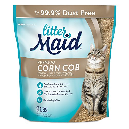 Book Cover LitterMaid Premium Clumping Corn Cob Litter, 9-Pound (pack of 2)