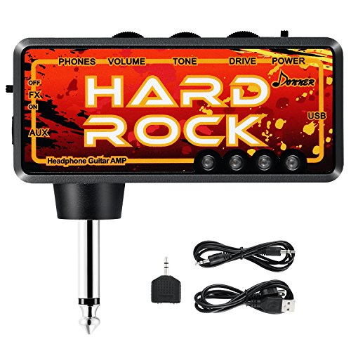 Book Cover Donner Guitar Headphone AMP Hard Rock Pocket FX Delay Rechargeable Mini Practice Amplifier