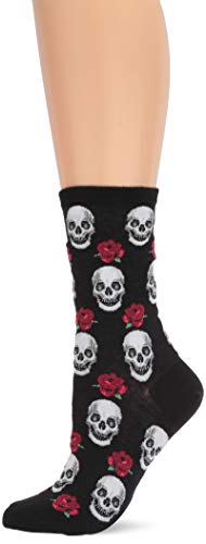Book Cover Hot Sox Women's Skull and Roses Socks