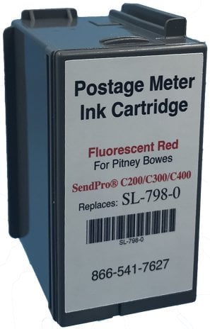 Book Cover Save On Postage Ink Pitney Bowes SL-798-0 Compatible Red Ink Cartridge for Postage Meter | Red Fluorescent Ink Cartridge for Sendpro C200, C300 & C400 Postage Meter Ink Cartridge for Sendpro C Series