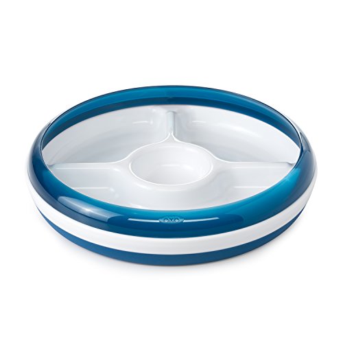 Book Cover OXO Tot Divided Plate with Removable Training Ring - Navy