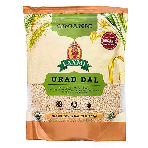 Book Cover Laxmi Organic Urad Dal (Unhusked Black Lentils) - Traditional Indian Foods - 2lbs