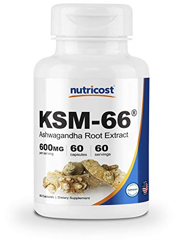 Book Cover Nutricost KSM-66 Ashwagandha Root Extract 600mg, 60 Veggie Caps - High Potency 5% Withanolides - with BioPerine - Full-Spectrum Root Extract