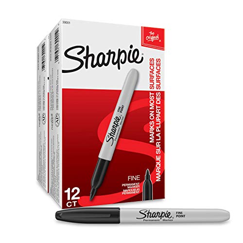 Book Cover Sharpie Permanent Markers, Fine Point, Black, 24-Count