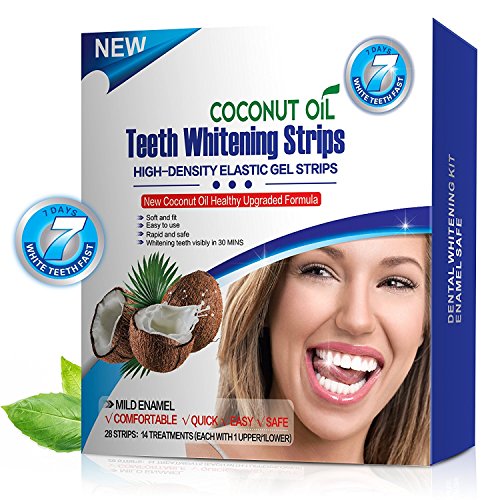 Book Cover KAV PLUS PROFESSIONAL ADVANCED TEETH WHITENING STRIPS WITH COCONUT OIL HOME TOOTH BLEACHING WHITE STRIPS