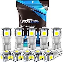 Book Cover Marsauto 194 LED Bulb 6000K White 168 T10 2825 5SMD Replacement Bulbs for Car Dome Map Door Courtesy License Plate Lights (Pack of 10)
