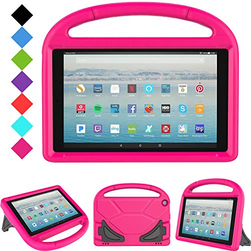 Book Cover All-New Fire HD 10 2019/2017 Tablet Case - TIRIN Light Weight Shock Proof Handle Stand Kids Friendly Case for Fire HD 10.1 Inch Tablet (9th/7th Generation, 2019/2017 Release), Rose